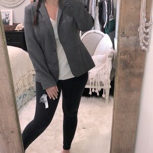 John Meyer size 8 grey tweed career blazer jacket